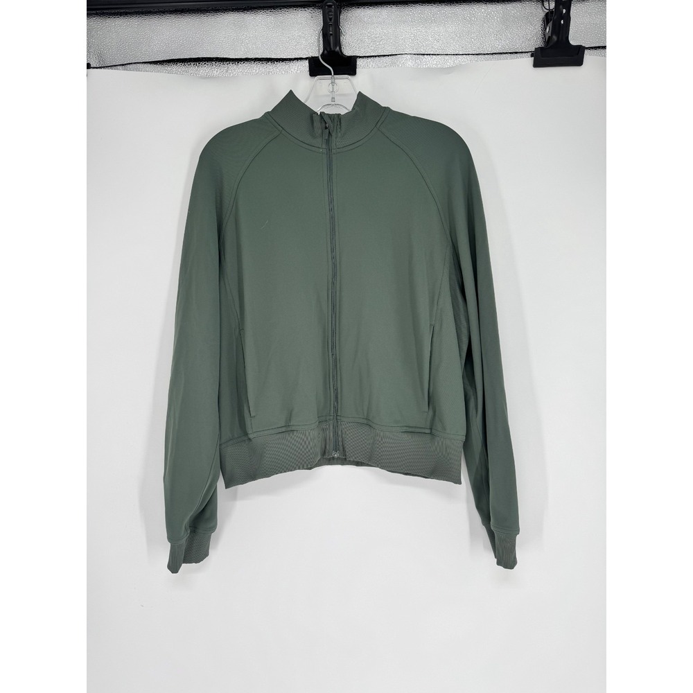 Lululemon Wunder Train Track Jacket Twill Dark Forest Womens Size 10 Everlux